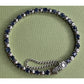 Vintage 925 Sterling Silver Blue Sapphire Tennis Bracelet 14g 7.25” Safety Chain