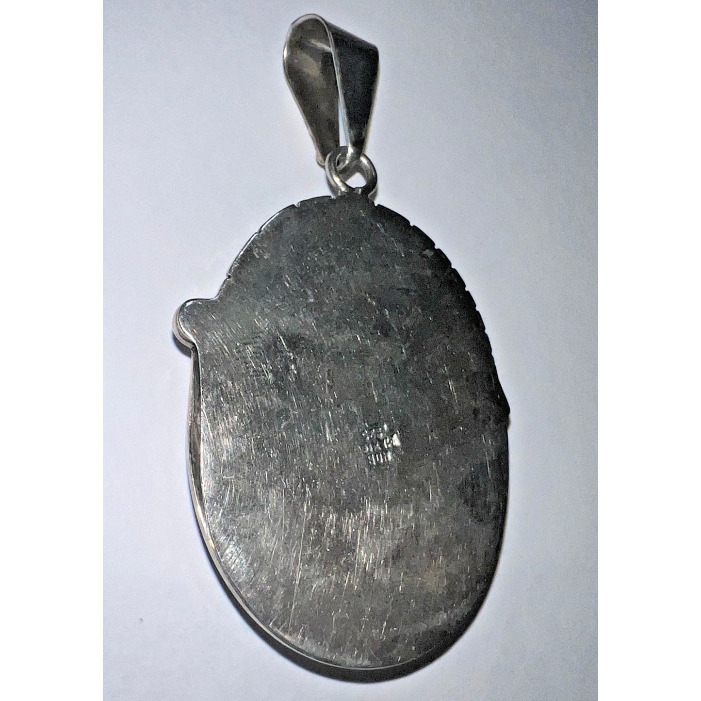 Vintage Sterling Silver Large Kingman Turquoise Pendant Southwest Navajo Style