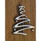 Sterling Silver Modern Abstract Christmas Tree Brooch Pin Signed H & H 8.4g
