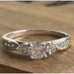 Sterling Silver Three Stone Ring Size 7 Engagement Style Promise Ring 925