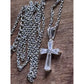 Sterling Silver CZ Cross Necklace 18” Chain 4g Baguette Cubic Zirconia