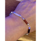 Vintage Sterling Silver Multi-Stone Tube Bracelet 925 LA Onyx, Jasper, Jade 7.5”