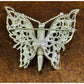 Vintage Monet Butterfly Brooch Silver Tone Filigree Insect Pin Signed 1970s