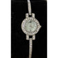 Vintage Y2K Rhinestone Sparkle Watch Mother Of Pearl NEEDS BATTERY Silver Tone