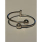 Vintage ATI Mexico 925 Sterling Silver Hinged Bypass Ball-End Bangle Orb Bracelet 14.8g
