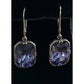 Sterling Silver Amethyst Drop Earrings Cushion Cut Purple Leverback 925 3.2gr