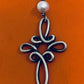 Preowned James Avery Silver Cross of Loops Cultured Pearl Necklace