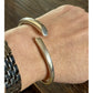 Vintage Sterling Sterling 925 Crossover Hinged Bangle Bracelet