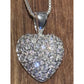 Sterling Silver Pavé Masonite Diamond Heart Pendant & 925 Box Necklace 18”