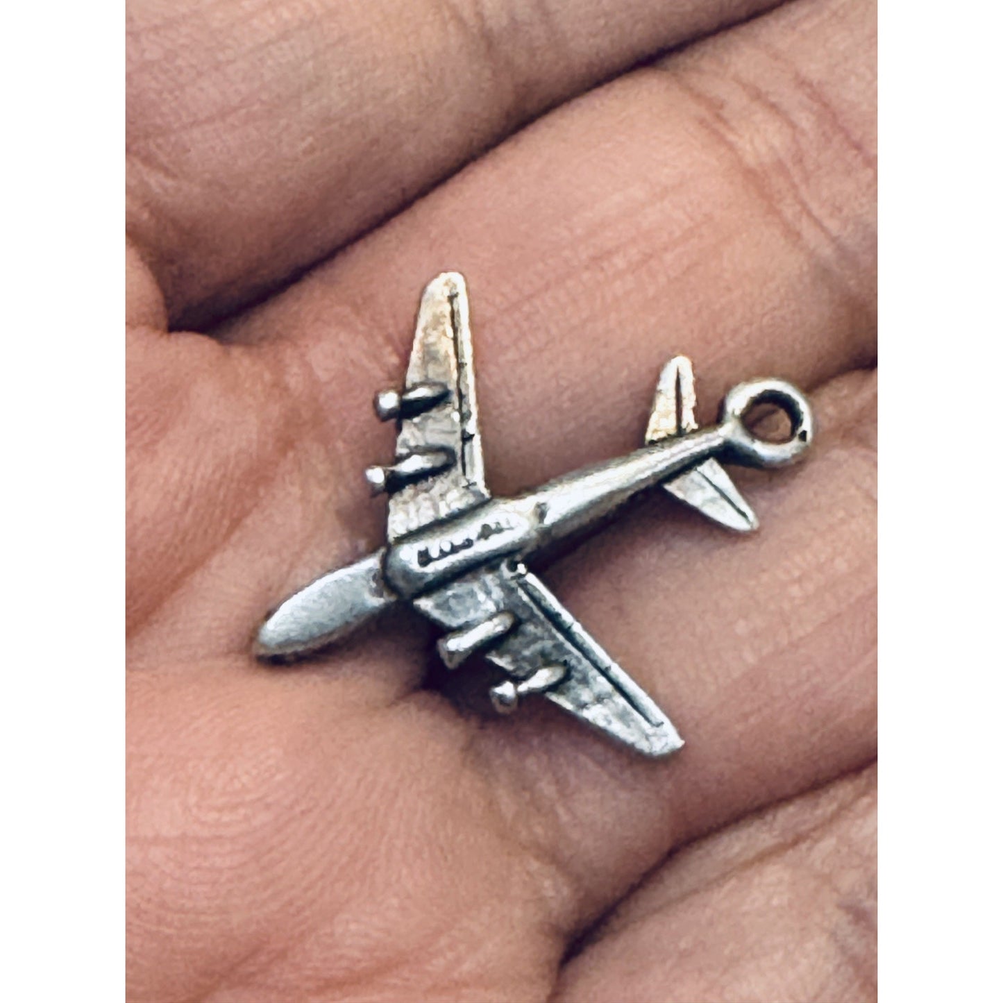 Vintage Danecraft Sterling Silver AIRPLANE Charm Pendant