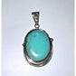Vintage Sterling Silver Large Kingman Turquoise Pendant Southwest Navajo Style