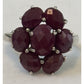 Vintage Ruby Flower Cluster Ring Estate Cocktail Ring Size 7 July Gemstone