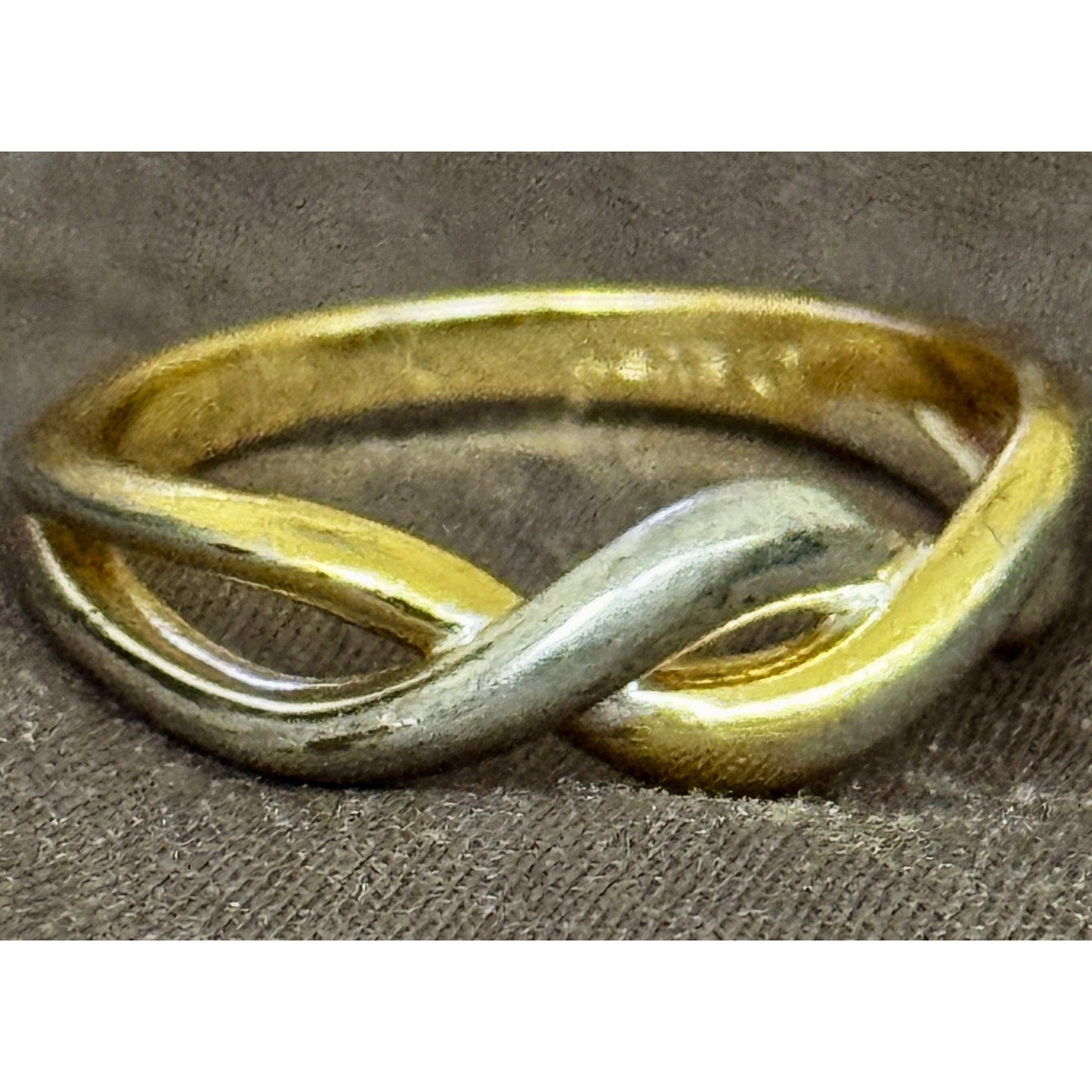 EVRY Jewels Two Tone Infinity Crossover Ring Gold Silver Tone Size 10