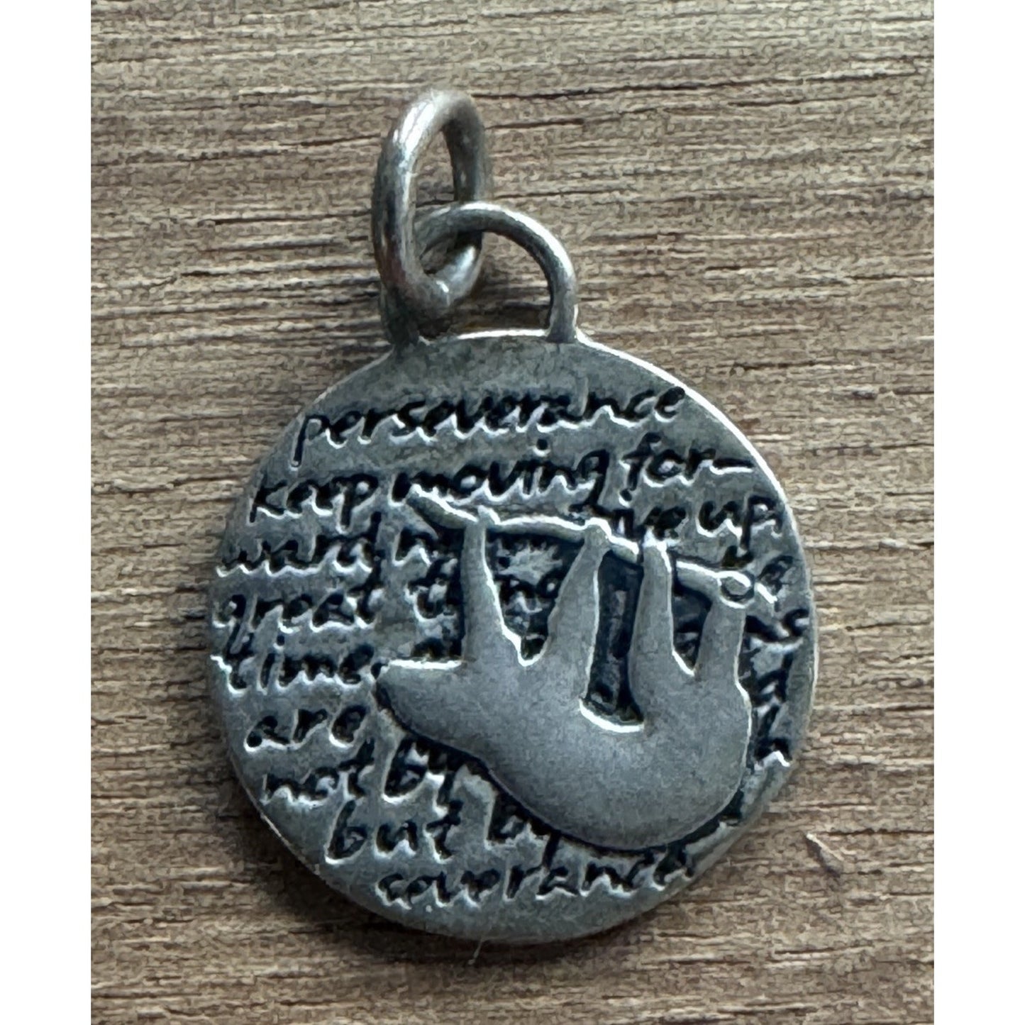 Kevin and Anna Sloth Spiritual Animal Motivational Sterling Silver Charm Pendant