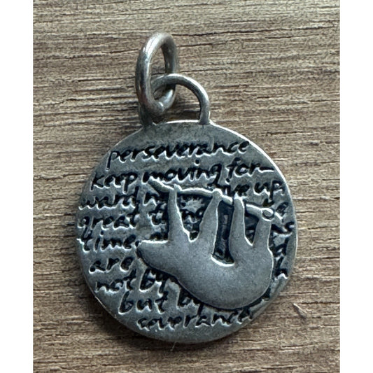 Kevin and Anna Sloth Spiritual Animal Motivational Sterling Silver Charm Pendant