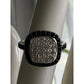 Sterling Silver Black & White CZ Halo Square Cushion Cluster Ring Size 7
