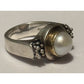 Vintage Michael Dawkins 925 14K Pearl Ring Sterling Silver & Gold Sz 8.5 13g
