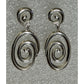 Sterling Silver Spiral Swirl Dangle Post Earrings 925 Modern Abstract 1.5” 9.9gr