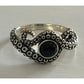 Vintage Sterling Silver Octopus Tentacle Ring Size 10 Black Onyx Stone Ocean