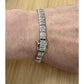 Vintage Sterling Silver Articulated Illusion Tennis Linked Bracelet 15g Signed