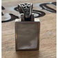 Sterling Silver Moonstone Pendant 925 Rectangle Cabochon Minimalist Bali Style