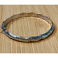 Vintage 925 Sterling Silver Bamboo Hinged Bangle Etched Bracelet Safety Chain
