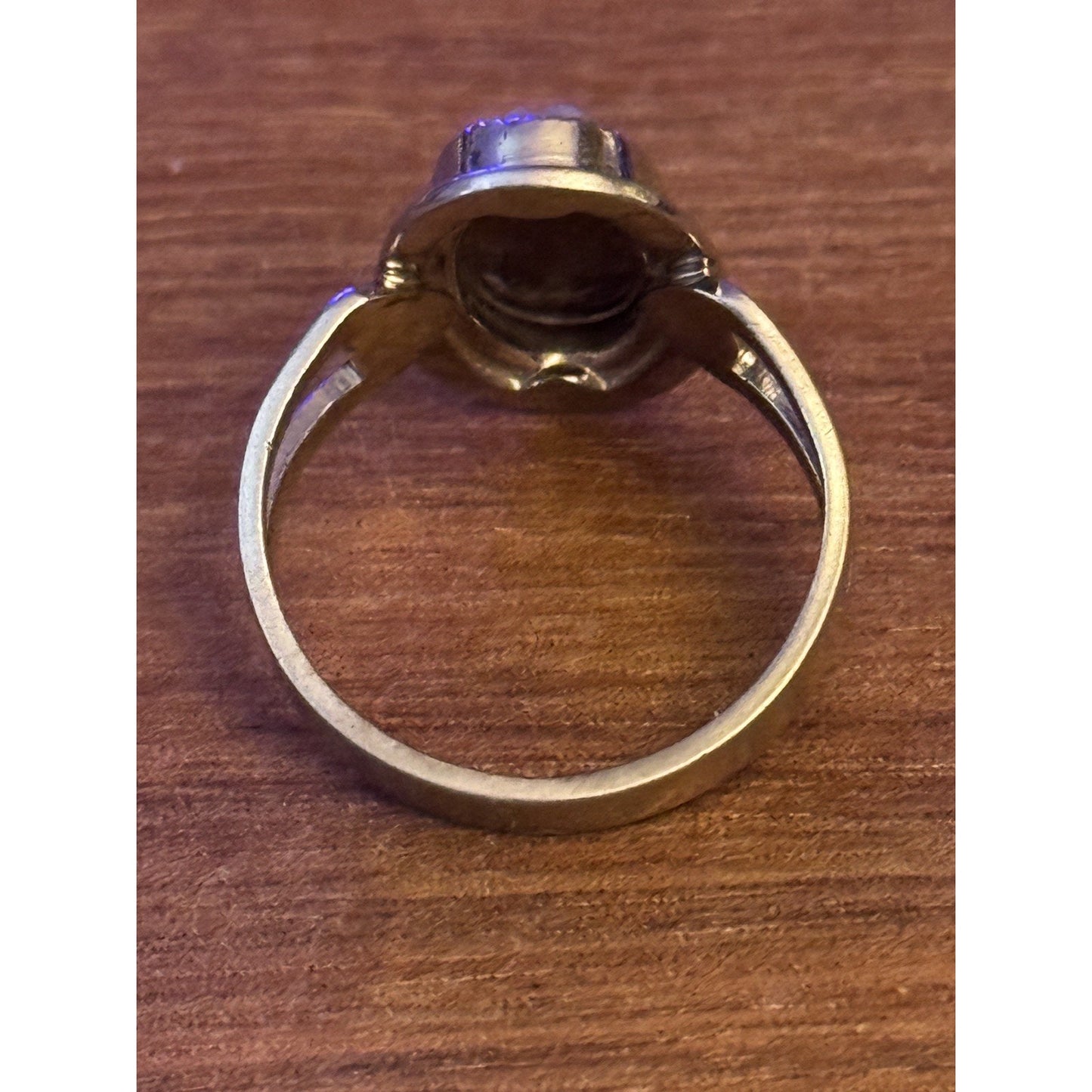 Vintage Signed Sarah Coventry Sterling Silver Mother Of Pearl Cameo Ring, 6.5