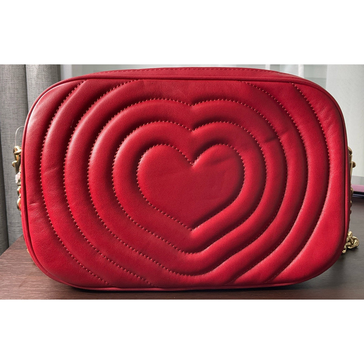 Brand New COACH Puffy Heart Leather Shoulder Bag Valentine Heart Motif Purse