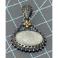 Barbara Bixby 925 Sterling 18K Gold Carved Aquamarine Pendant Enhancer 15g