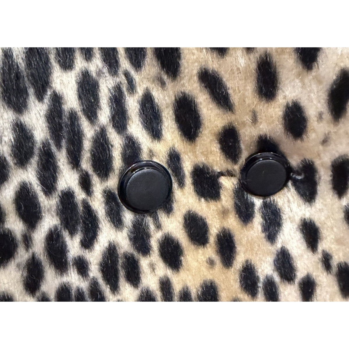 Luxury Pile Faux Fur Leopard Cheetah Print Coat Women’s XS Double Breasted