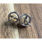 VINTAGE Sterling Silver Pearl Halo Stud Earrings Signed CP 925