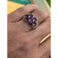 Vintage Sterling Silver 9 Stone Natural Amethyst Cluster Ring Size 6 Wide Band