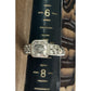 TM 925 Sterling Silver Square CZ Ring Size 7.5 Vintage Style Engagement Ring