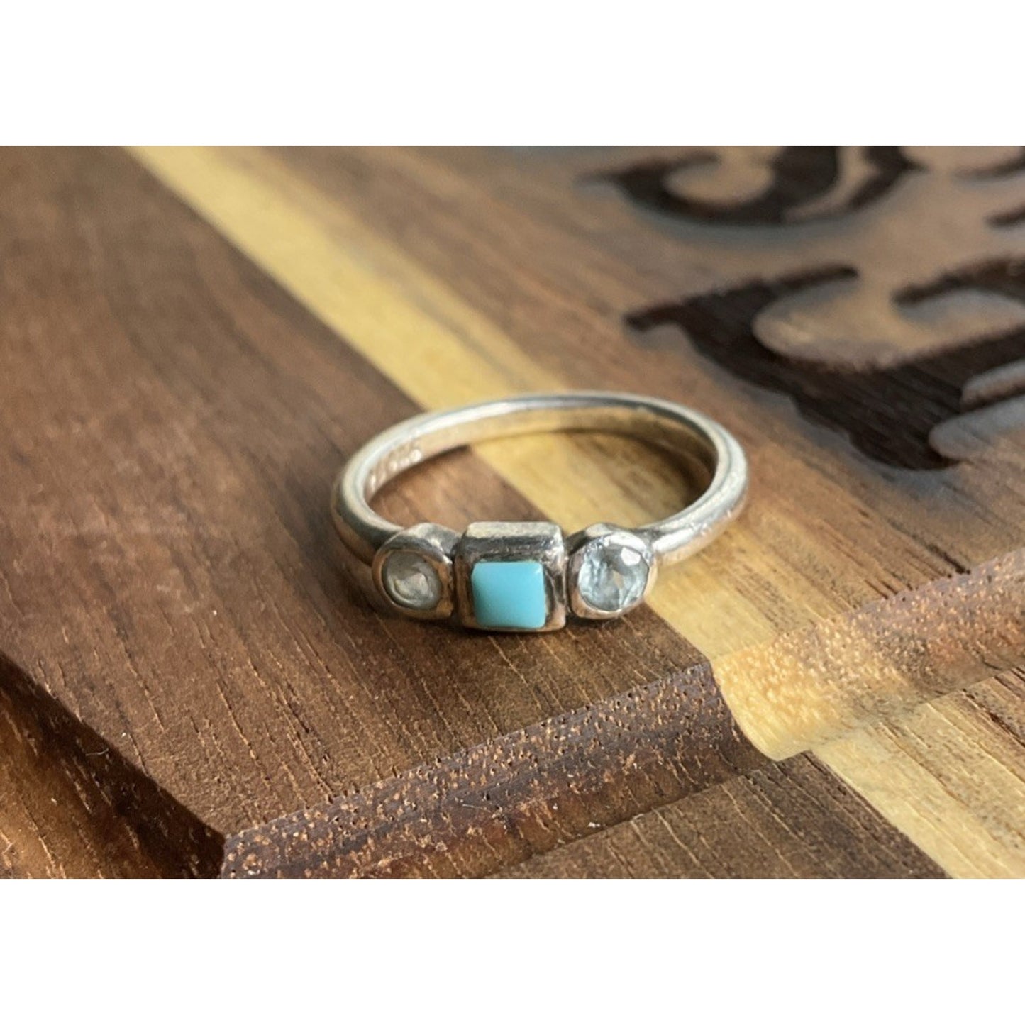 Peyote Bird Sterling Silver Turquoise Ring Size 5.5 Minimalist Southwest 925