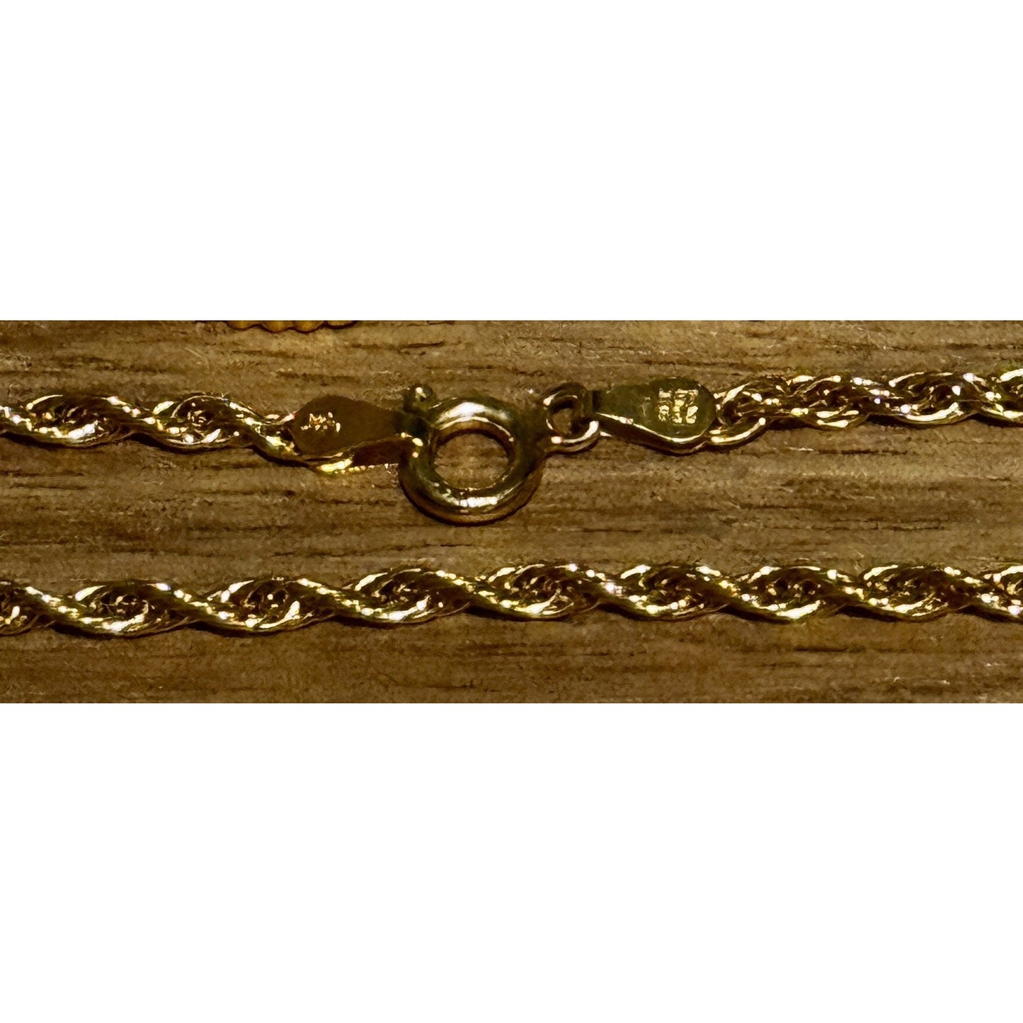 Vintage HCT Italy 925 Sterling Silver 18K Gold Plated Rope Bracelet 6.5”