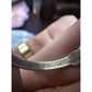 Signed WM Navajo Sterling Silver Turquoise Ring Floral Design Size 7