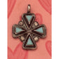 Vintage Sterling Silver Turquoise Cross Pendant Naive American Southwest Design