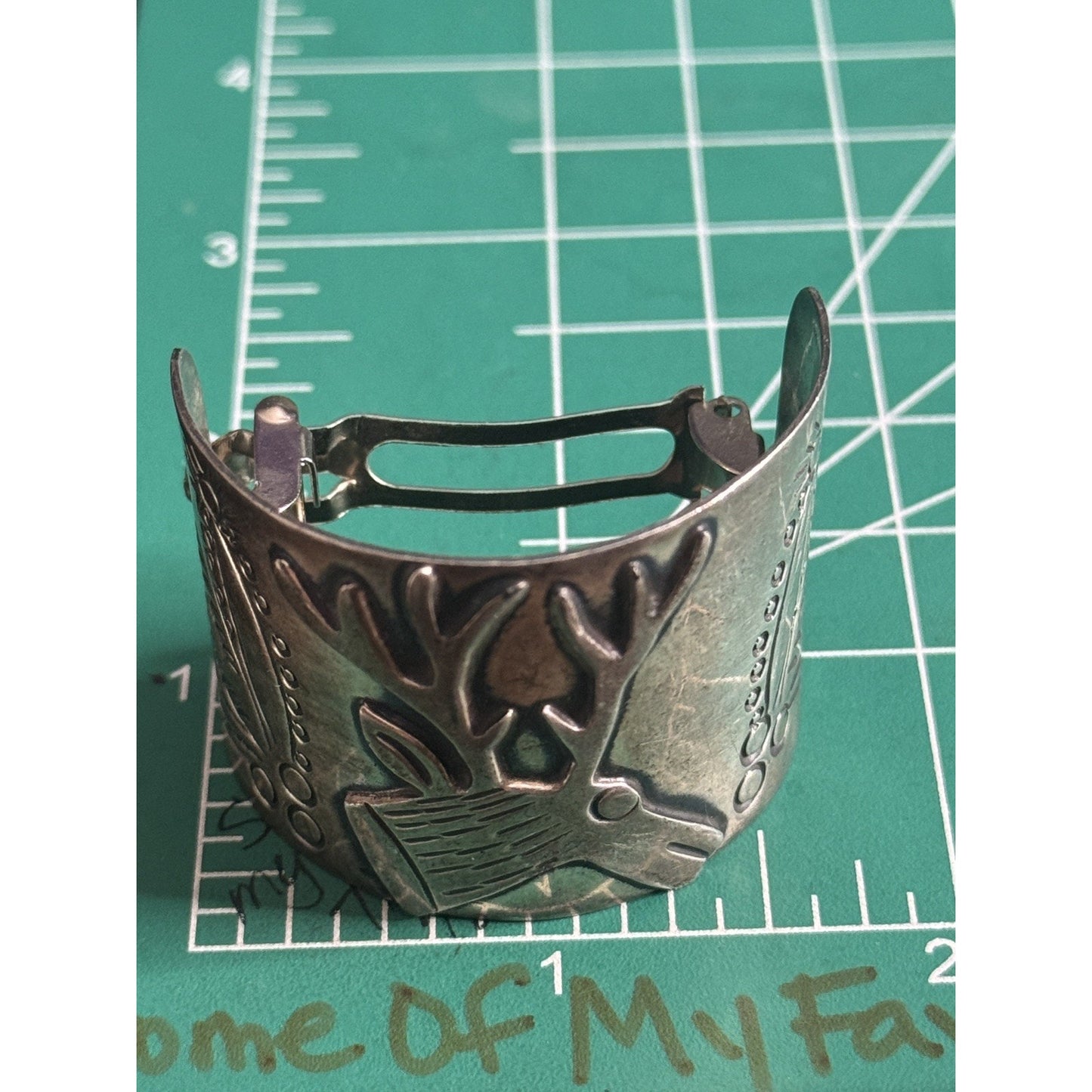Vintage Sterling Deer Antler Barrette Signed P. Arribas Hinged Ponytail Holder