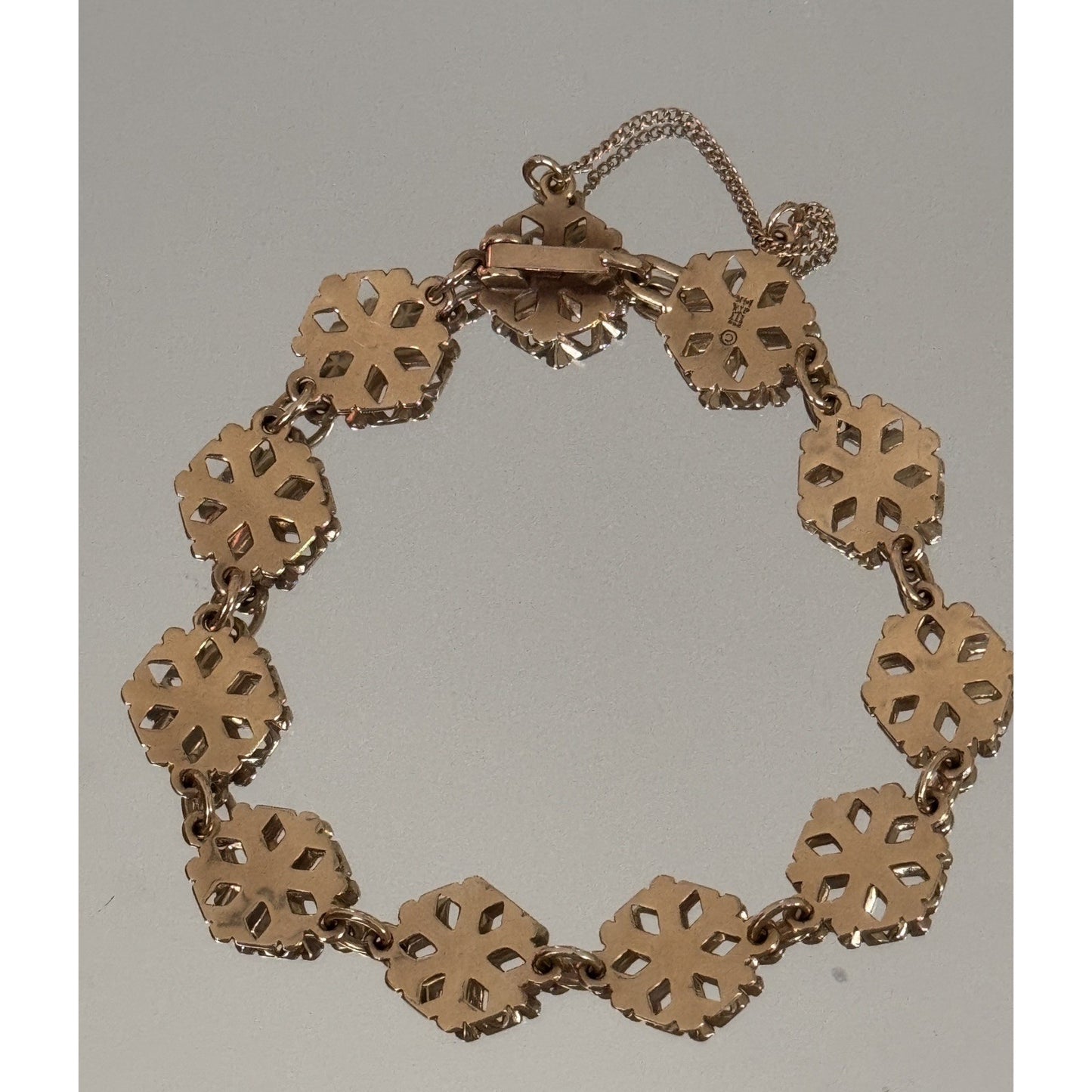 Pre Owned Retired ULTRA RARE James Avery 14K Crystalline Snowflake Bracelet 8” 18gr - 1984