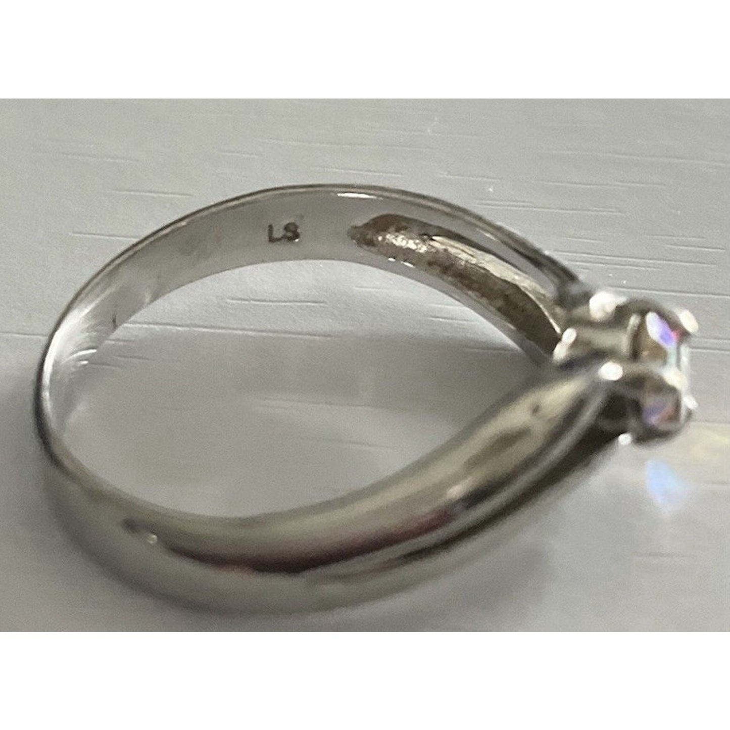 Sterling 925 Signed LS Louis Stern Aurora Borealis Austrian Crystal SZ 7 Ring