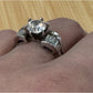 Sterling Silver CZ Engagement Wedding 925 Ring Size 7.5 Baguette Accent