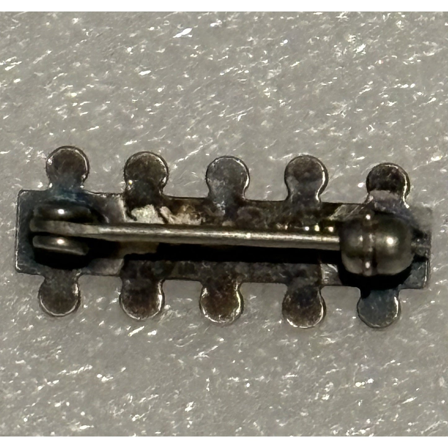 Vintage Navajo Style Sterling Silver Turquoise Bar Brooch Pin 5 Stone 3/4”