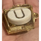AJC Haunted House Ghost Brooch Vintage Halloween Pin Gold Tone 3D WORKS!!