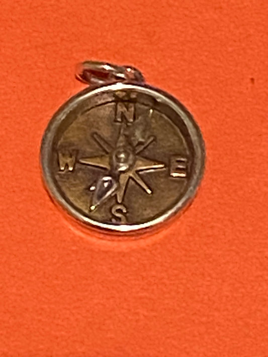 Preowned James Avery Retired Silver and Copper Follow the way Compass Charm