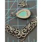 New Carolyn Pollack Sterling Silver Turquoise Doublet Scroll Rope Bar Necklace