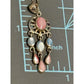 Southwestern 925 Sterling Silver Pink Blue Mother of Pearl Chandelier Pendant