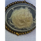 Antique Victorian Revival Cameo Brooch Gold Tone Pressed Glass c1900