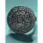 Vintage Sterling Silver Diamond Pavé Dome Scroll Bold Ring Size 7.5 7.8g