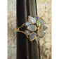 Vintage 18K HGE Gold Plated Opal Cluster Ring Natural Welo Opals Size 5.5