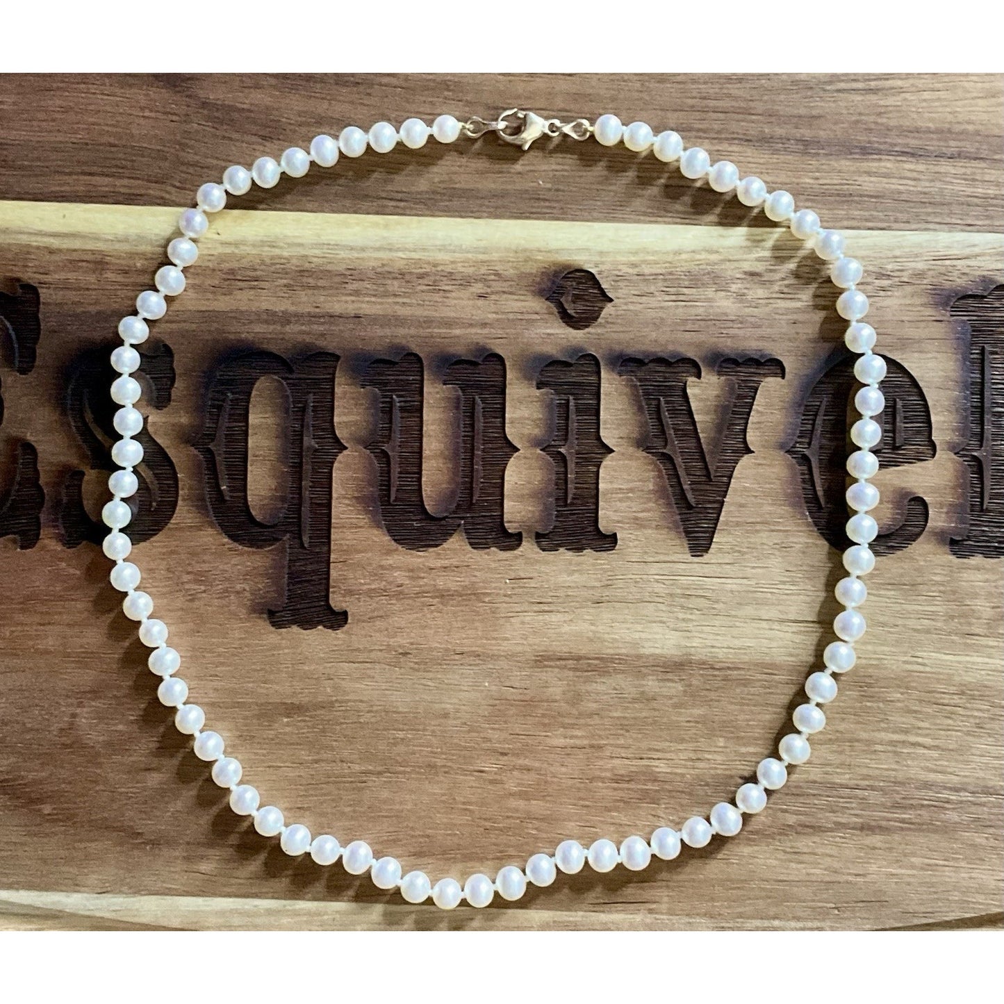 Pre owned James Avery 14k Gold 5mm Pearl Necklace 16” In JA Box